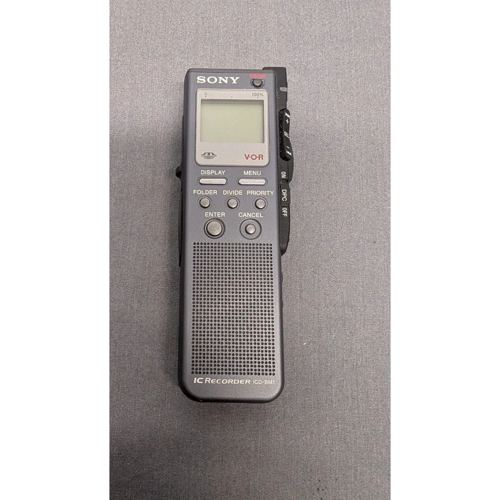Sony IC Recorder ICD-BM1 Gray Digital Voice Recorder w/ 16MB Memory Stick -Works